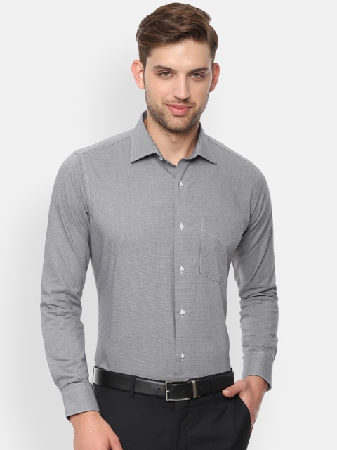 

Van Heusen Men Grey Slim Fit Checked Formal Shirt