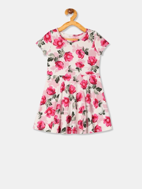 

The Childrens Place Girls Off-White Printed Fit and Flare Dress