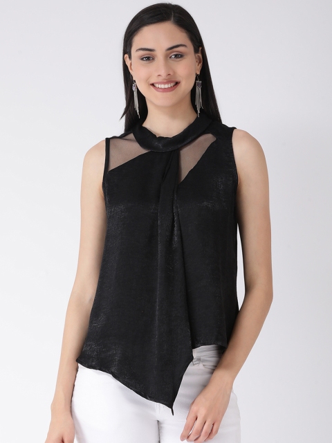 

Latin Quarters Women Black Solid A-Line Top