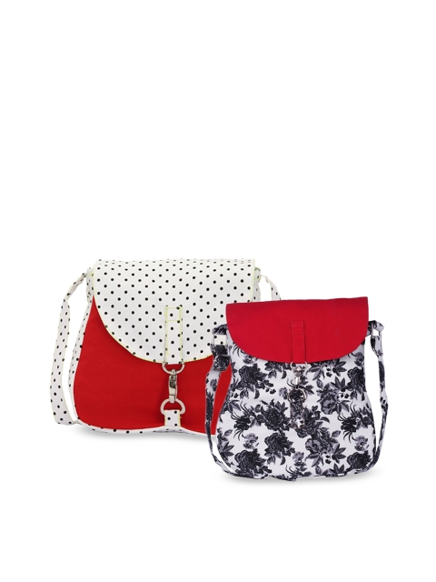 

Vivinkaa Pack of 2 Black & White Printed Sling Bag