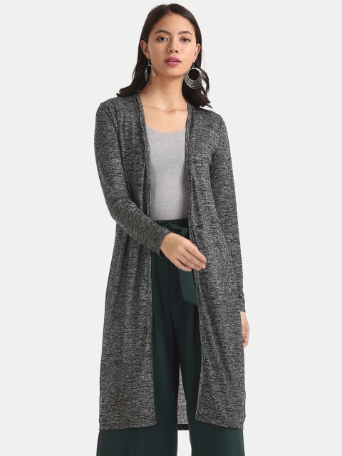 

Cherokee Women Grey Solid Open Front Longline Shrug