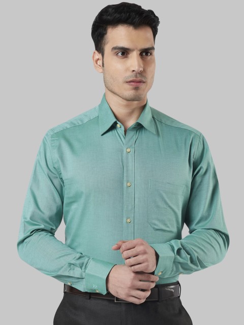 

Raymond Men Green Slim Fit Solid Formal Shirt
