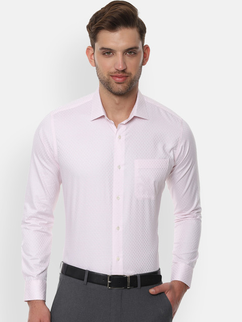 

Van Heusen Men Pink Slim Fit Printed Formal Shirt