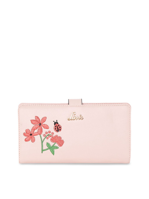 

Lavie Women Pink Solid Three Fold Wallet