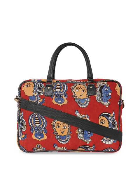 

Vivinkaa Women Red & Blue Printed Laptop Bag