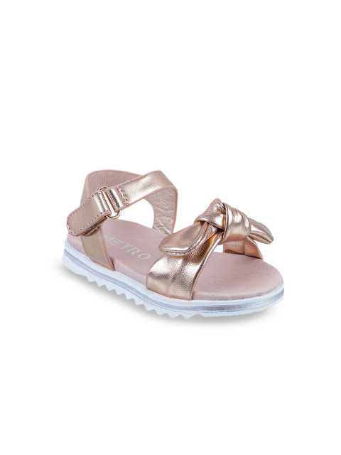 

Metro Girls Gold-Toned Embellished Open Toe Flats