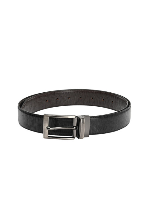 

Calvadoss Men Black Textured Reversible Belt
