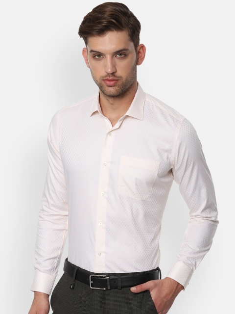 

Van Heusen Men Cream-Coloured Regular Fit Printed Formal Shirt