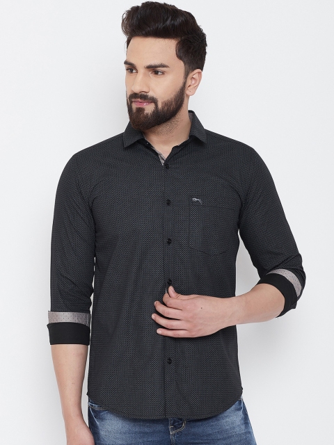

JUMP USA Men Black Slim Fit Printed Casual Shirt