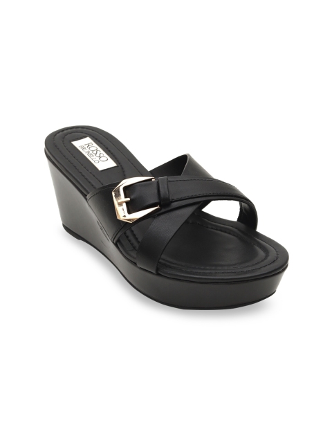 

ROSSO BRUNELLO Women Black Solid Sandals