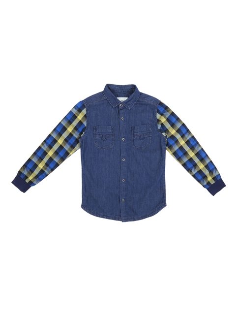 

Pantaloons Junior Boys Blue Regular Fit Solid Casual Shirt