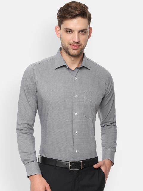 

Van Heusen Men Grey Slim Fit Checked Formal Shirt