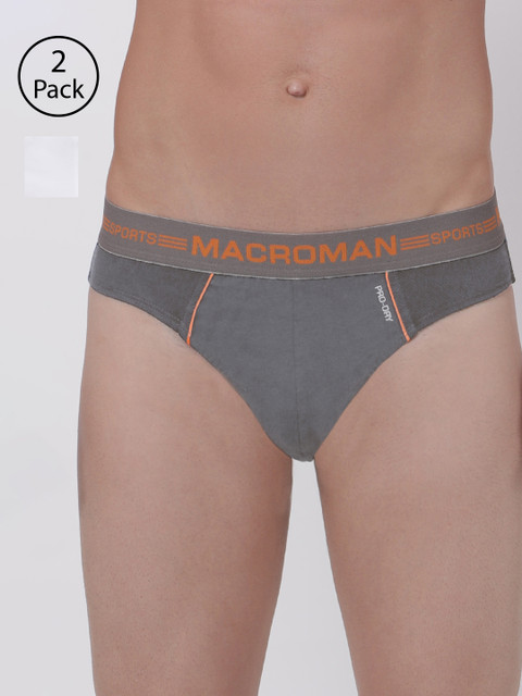 

Macroman M-Series Men Pack of 2 Assorted Pure Cotton Basic Briefs