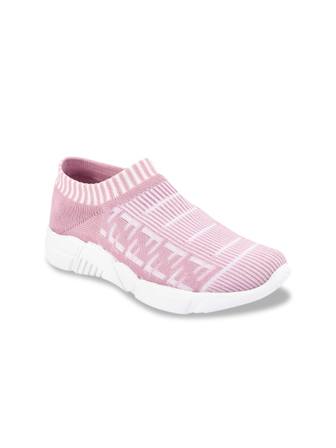 

Shoetopia Women Pink & White Woven Design Walking Shoes