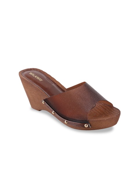 

WALKWAY by Metro Women Brown Solid Sandals