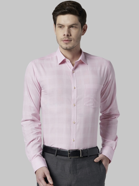 

Park Avenue Men Pink Slim Fit Checked Formal Shirt