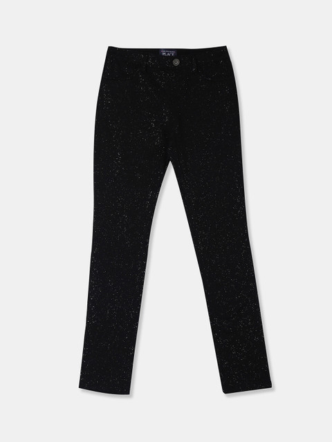 

The Childrens Place Girls Black Glitter Embellished Jeggings