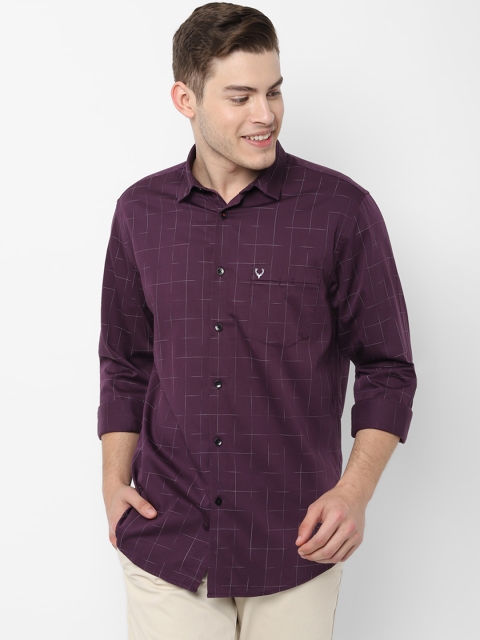 

Allen Solly Men Purple Slim Fit Printed Casual Shirt