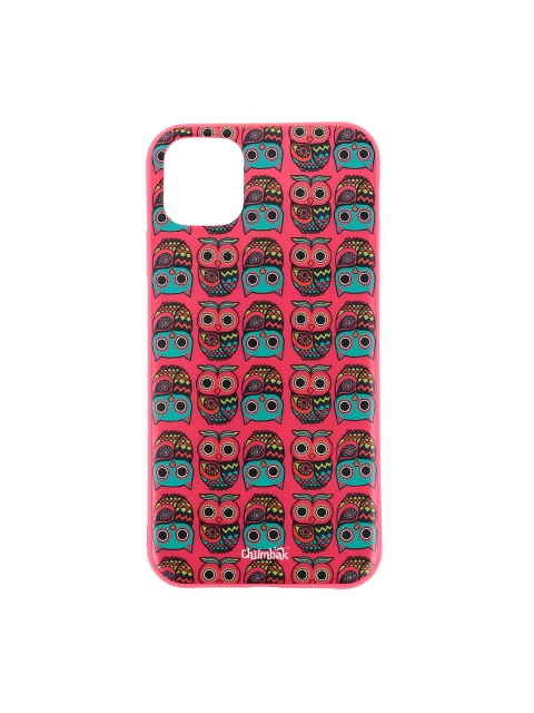 

Chumbak Pink & Blue Printed iPhone XI Mobile Case Cover