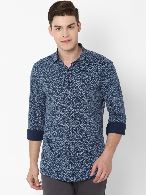 

Allen Solly Men Navy Blue Slim Fit Printed Casual Shirt