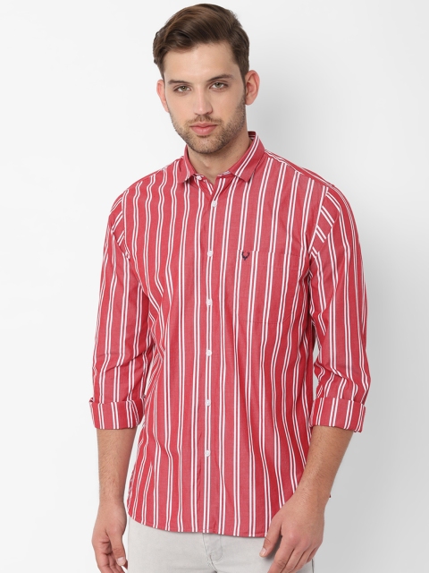 

Allen Solly Men Red & White Slim Fit Striped Casual Shirt