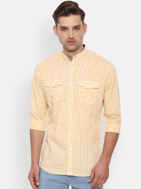 

Van Heusen Sport Men Yellow & White Slim Fit Checked Casual Shirt
