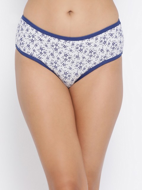 

Clovia Women Grey & Blue Printed Mid-Rise Hipster Briefs PN3411P01S