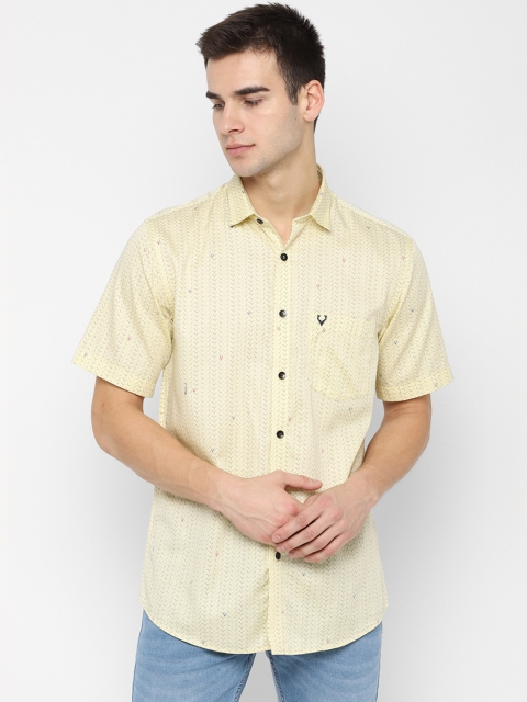 

Allen Solly Men Yellow & Black Slim Fit Printed Casual Shirt