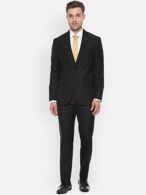 

Van Heusen Men Black Checked Single-Breasted Formal Suit