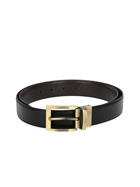 

Calvadoss Men Black & Brown Textured Reversible Belt
