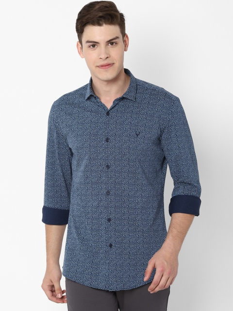 Allen Solly Men Navy Blue Slim Fit Printed Casual Shirt