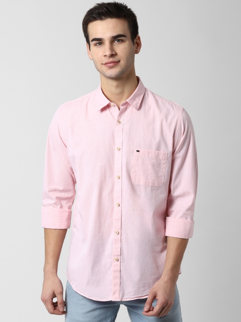 

Peter England Casuals Men Pink Slim Fit Solid Casual Shirt