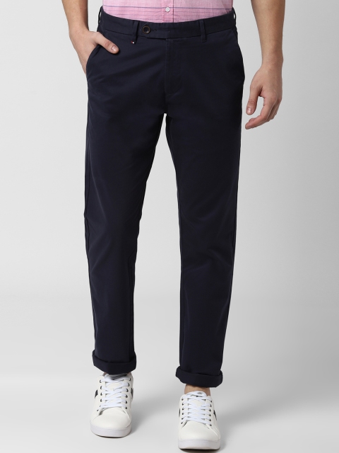 

Peter England Casuals Men Navy Blue Slim Fit Solid Regular Trousers