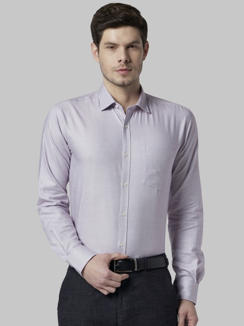 

Park Avenue Men Lavender & Off-White Slim Fit Self Design Formal Shirt