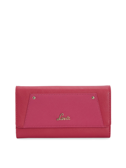 

Lavie Women Pink Solid Three Fold Wallet