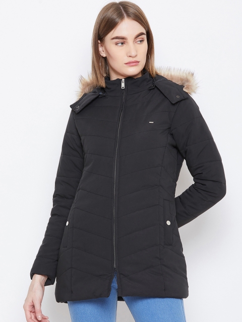 

Okane Women Black Solid Longline Padded Jacket