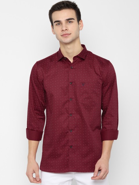 

Allen Solly Men Maroon Slim Fit Printed Casual Shirt