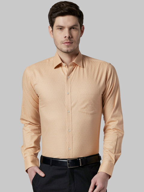 

Park Avenue Men Orange Slim Fit Printed Formal Shirt