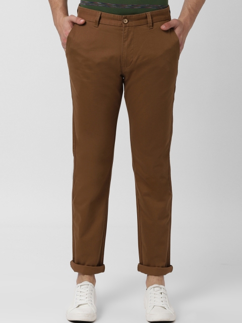 

Peter England Casuals Men Khaki Slim Fit Solid Regular Trousers