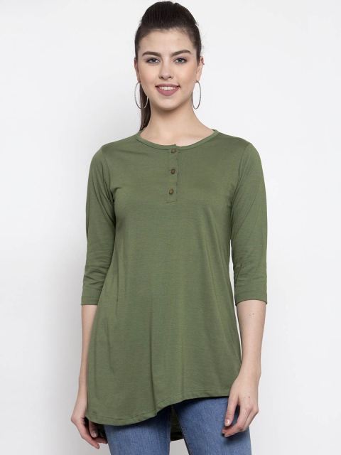 

Kalt Women Olive Green Solid Tunic