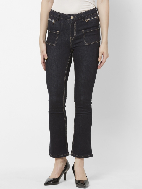 

bebe Women Navy Blue Bootcut Mid-Rise Clean Look Stretchable Jeans
