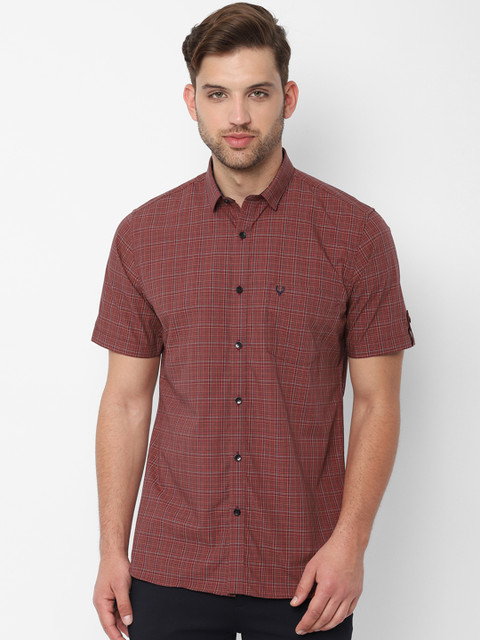 

Allen Solly Men Brown Slim Fit Checked Casual Shirt