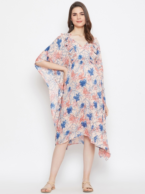 

The Kaftan Company Women Maternity Peach-Coloured Printed Kaftan Dress