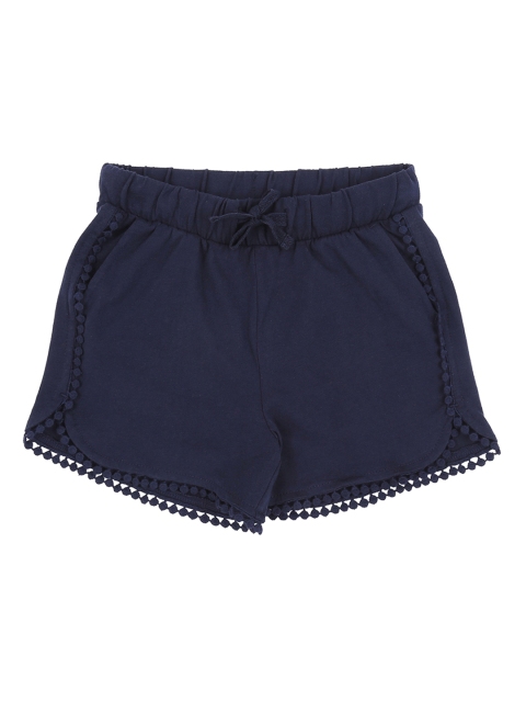 

Pantaloons Junior Girls Navy Blue Solid Regular Fit Hot Pants