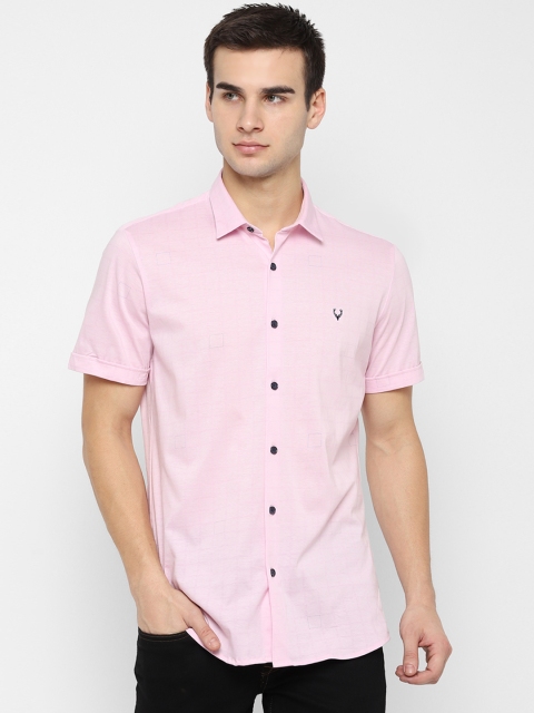 

Allen Solly Men Pink Slim Fit Checked Casual Shirt