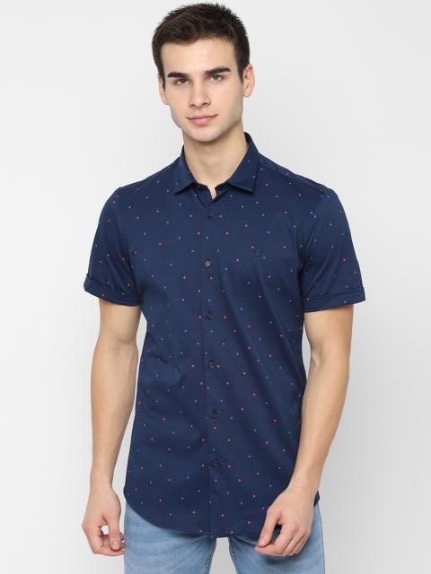 

Allen Solly Men Navy Blue Slim Fit Printed Casual Shirt