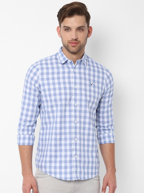 

Solly Jeans Co. Men Blue & White Regular Fit Checked Casual Shirt