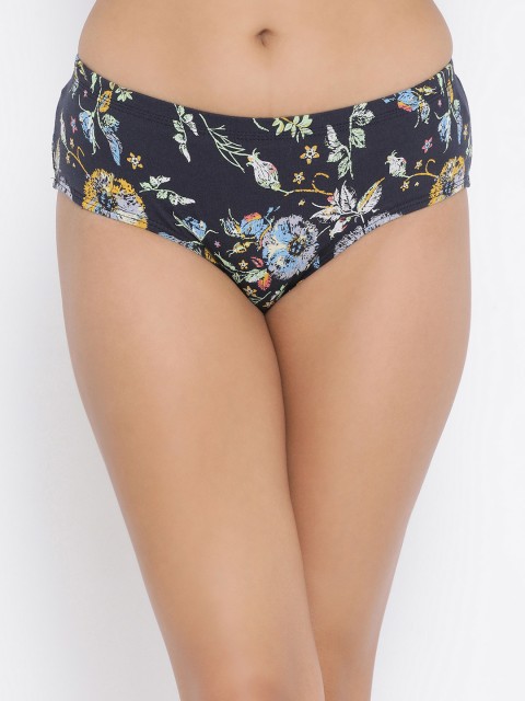 

Clovia Women Navy Blue & Green Printed Mid-Rise Hipster Briefs PN2855U08S