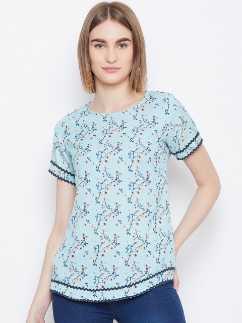 

Ruhaans Women Blue Printed Top