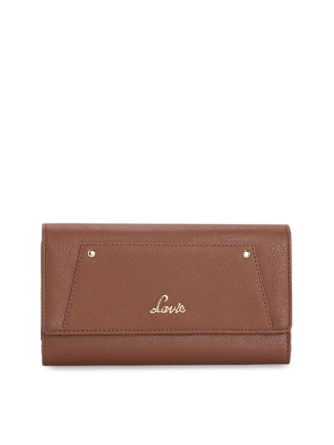 

Lavie Women Brown Solid Three Fold Wallet
